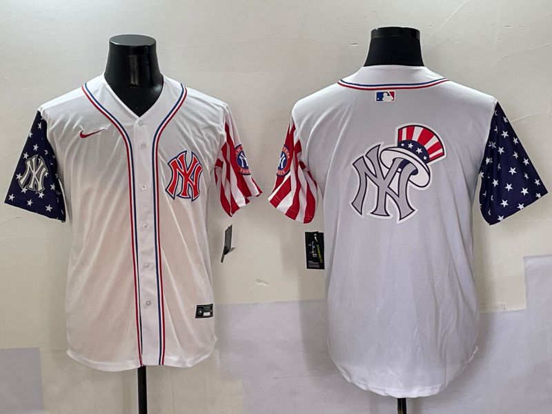 Men New York Yankees Blank White a generation of national flags Jointly Name 2025 Nike MLB Jersey style 23